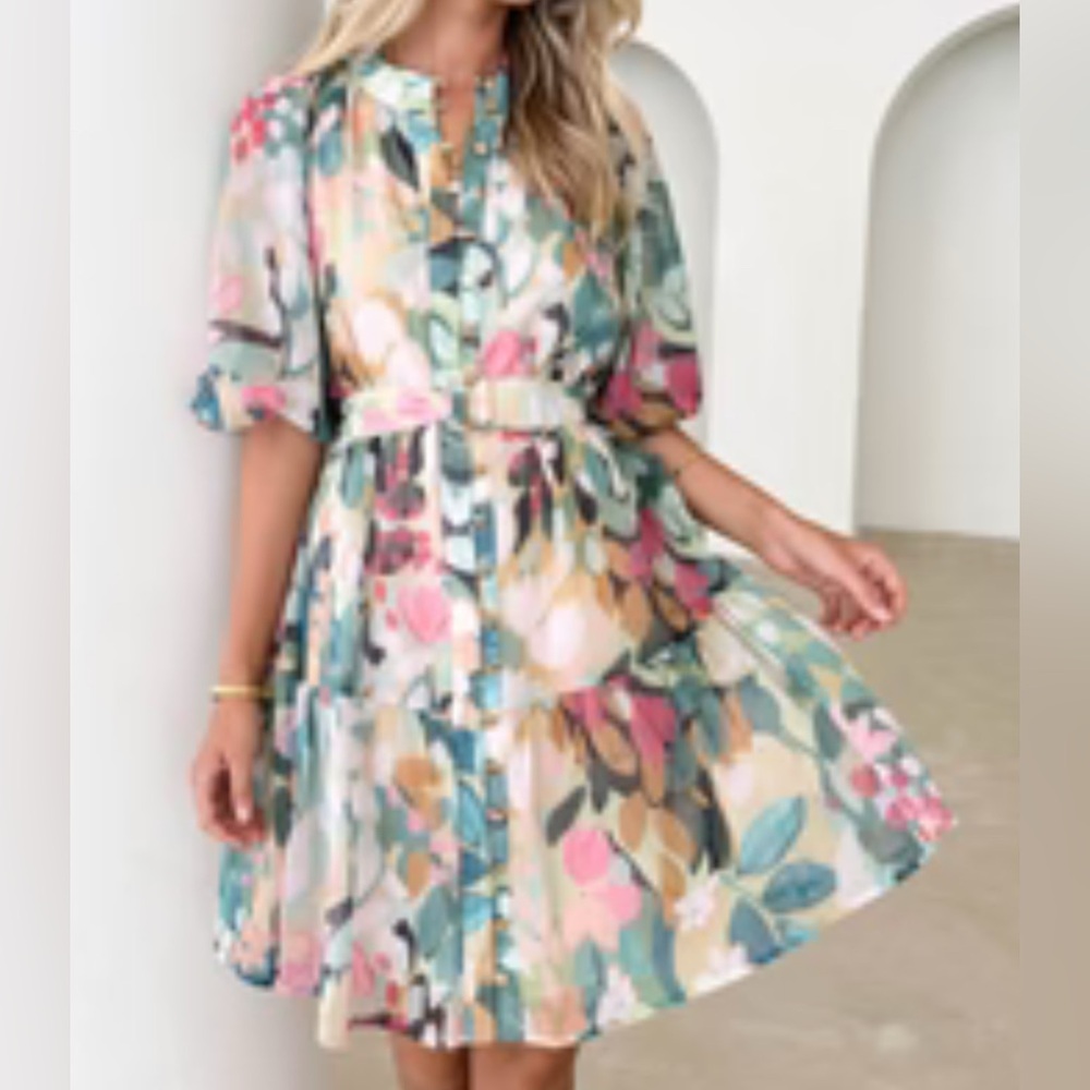 Gingham & Heels flowy dress size 4
